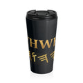YHWH Golden Hebrew Script Stainless Steel Travel Mug