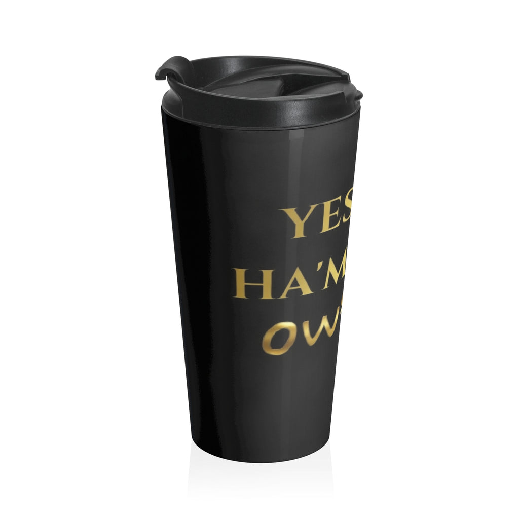 Yeshua Ha'Mashih Golden Hebrew Script Stainless Steel Travel Mug